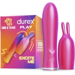 Nina - Rechargeable compact vibrator with Vibe & Tease Durex stimulator attachment
