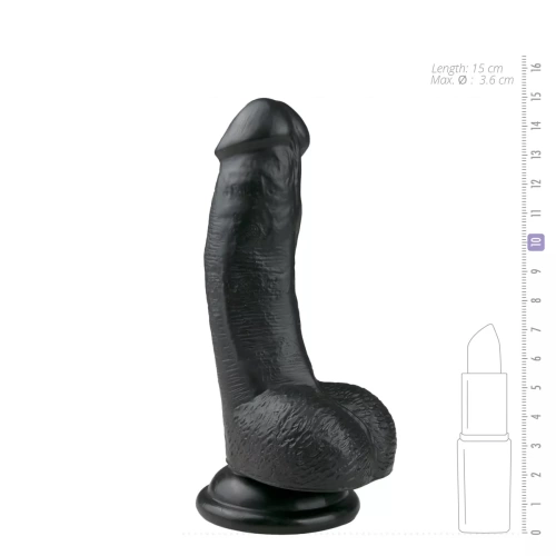 Realistic small dildo with testicles Easy 15 cm. black [3]