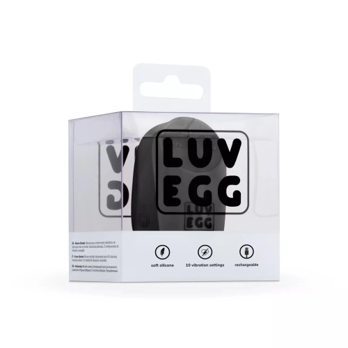 Rechargeable Silicone Vibro Egg with Remote Luv Egg Black [10]