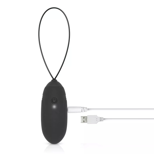 Rechargeable Silicone Vibro Egg with Remote Luv Egg Black [5]