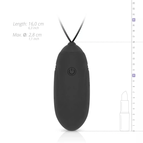 Rechargeable Silicone Vibro Egg with Remote Luv Egg Black [7]