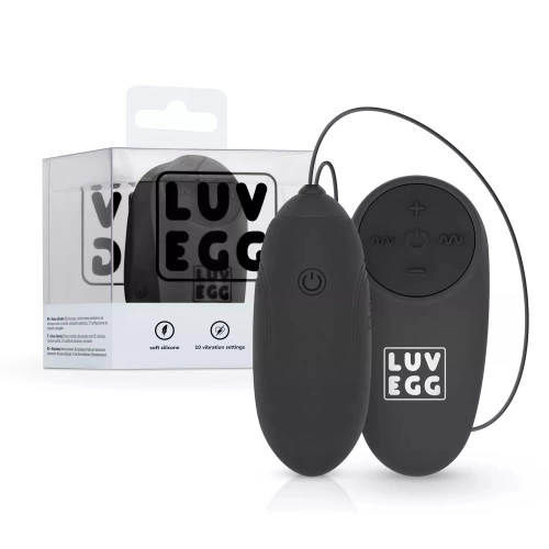 Rechargeable Silicone Vibro Egg with Remote Luv Egg Black [9]