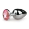 Metal Butt Plug jewelry with pink crystal small