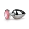 Large metal butt plug - jewel with pink crystal