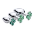 Metal anal dilator-jewel with green crystal-clover Lucky Clover M [2]
