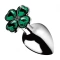 Lucky Clover S Clover Green Crystal Jewel Metal Butt Plug