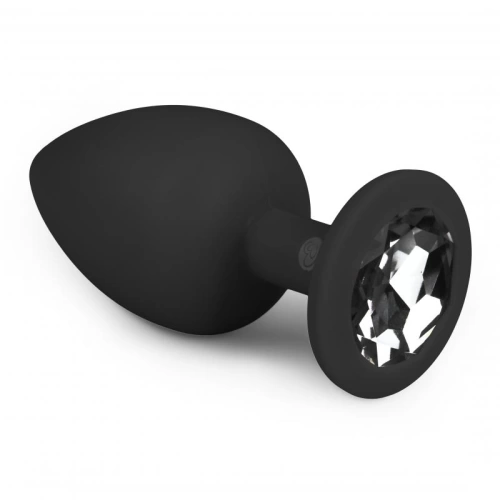 Silicone anal dilator with Diamond L crystal black