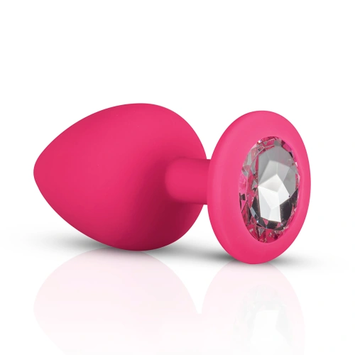 Set of 3 pcs. silicone anal dilators with Diamond pink crystal [2]