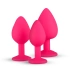 Set of 3 pcs. silicone anal dilators with Diamond pink crystal [3]