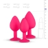Set of 3 pcs. silicone anal dilators with Diamond pink crystal [4]