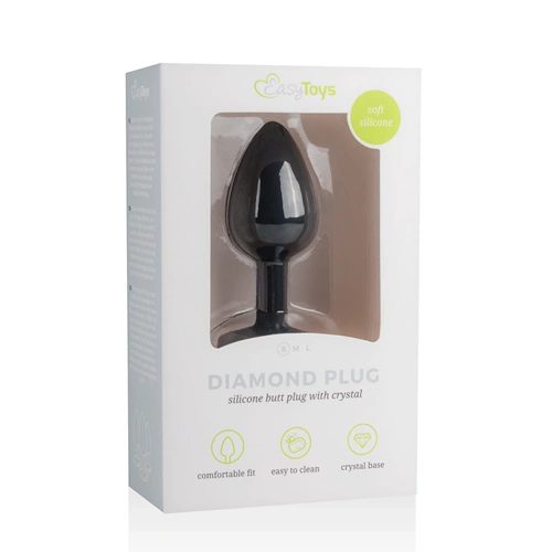 Silicone butt plug with Diamond S crystal black [3]