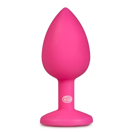 Silicone Butt Plug with Diamond S pink crystal [1]