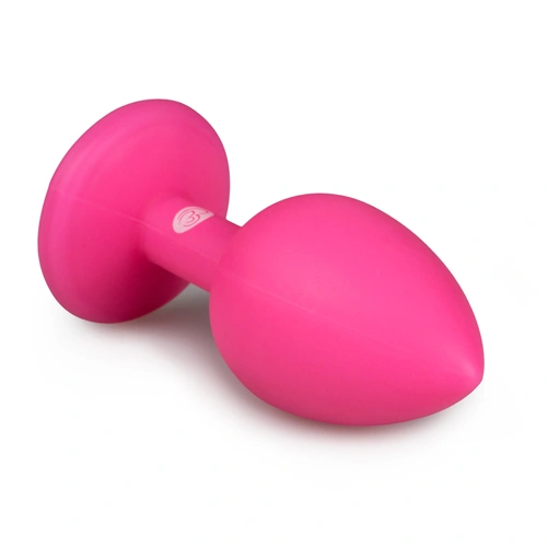 Silicone Butt Plug with Diamond S pink crystal [2]