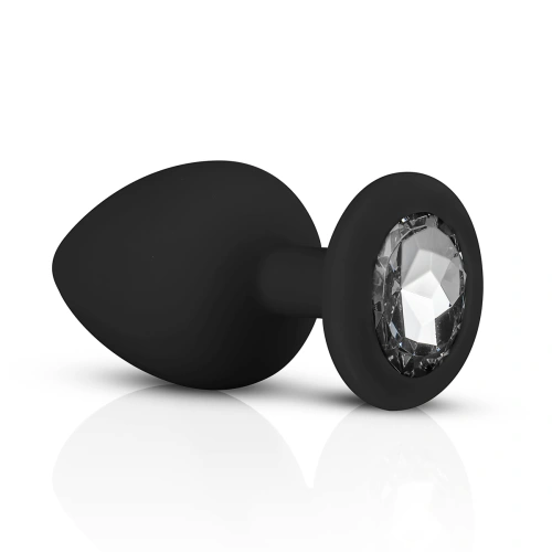 Set of 3 pcs. silicone butt plugs with Diamond crystal black [2]