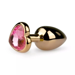 Dilyana- Metal anal dilator with pink crystal heart Easy Toys