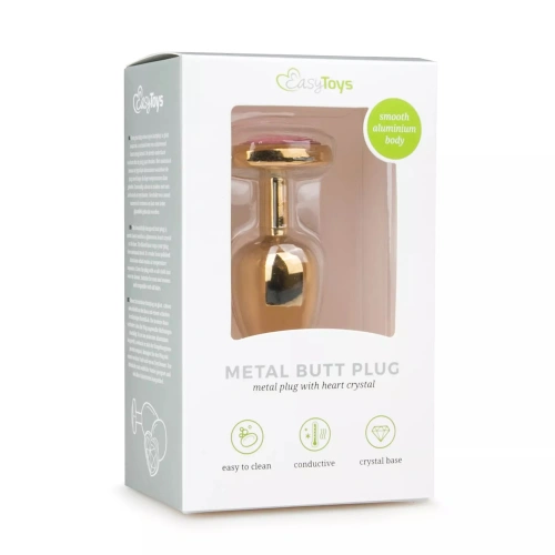 Dilyana- Metal anal dilator with pink crystal heart Easy Toys [3]