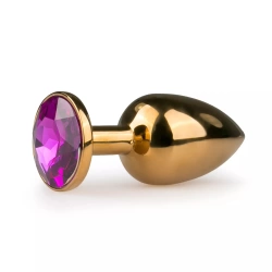 Color* Dilyana- Metal anal expander-jewel in gold with purple crystal small
