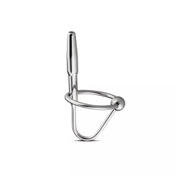 Metal urethral dilator with tunnel and penis ring Sinner 008