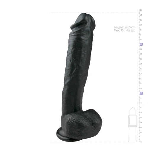 Large realistic dildo with testicles Easy 26.5 cm. black [3]