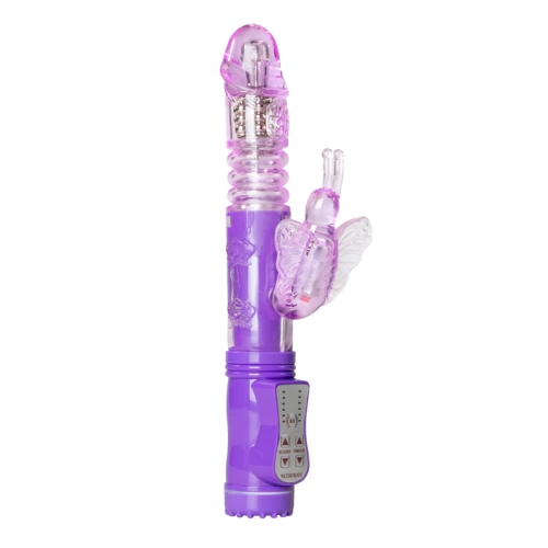 Vibrator with movable end "back and forth" Butterfly purple