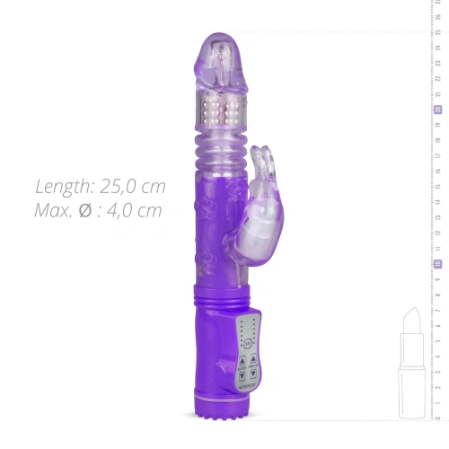​Rabbit vibrator with rotating end and pearls and up and down movement Easy purple [5]