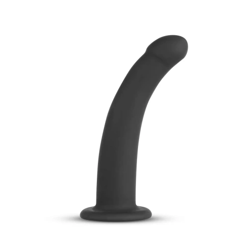 Strapon belt with curved silicone dildo Banger Strap black [2]
