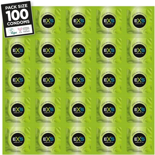 100 pcs. EXS Ribbed & Dotted condoms