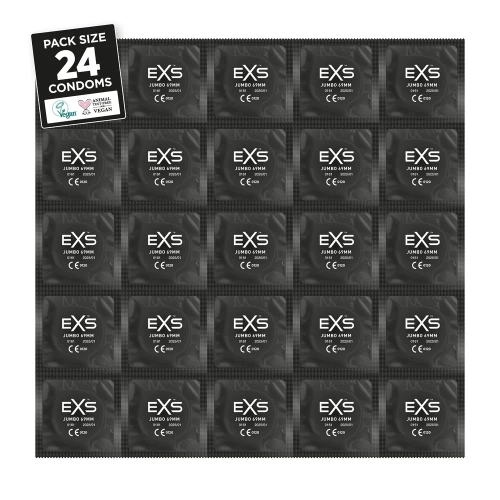 24 pcs. Extra large condoms EXS Jumbo 69 mm