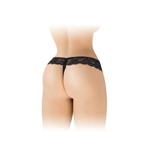 Erotic lace crotchless thong Alicia black [1]
