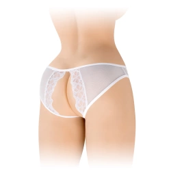 Ambre white open bottom revealing panties