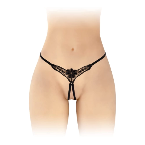 Danuta black mini thong with opening