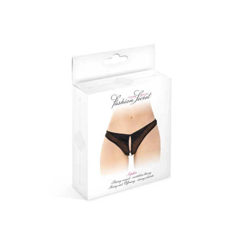 Erotic bikini crotchless with pearls Sophie black [2]
