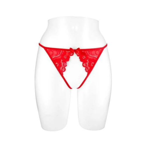 Sandra red thong thong with cut out bottom