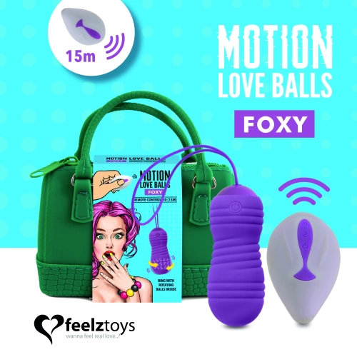 Vibrating vaginal balls with rotating pearls and remote Foxy