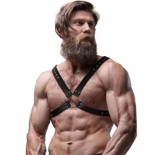 **Nina - Cross male BDSM torso belt Fetish Harness vegan eco leather [2]