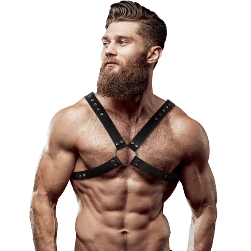 **Nina - Cross male BDSM torso belt Fetish Harness vegan eco leather