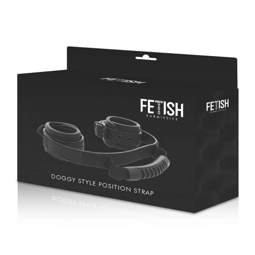 Nina - Fetish Submissive Doggy Style Wrist Restraints with Handle [9]