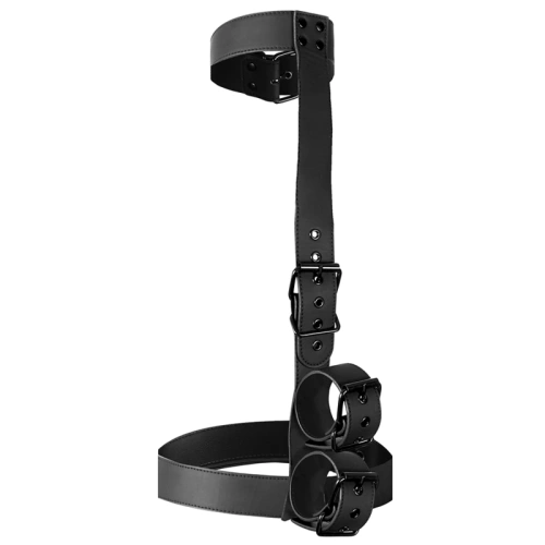 Set of adjustable restraints - collar with leather cuffs Fetish Submissive Restraint Set [2]