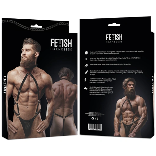 Nina - Men's Harness Body Fetish Submissive eco leather black [5]