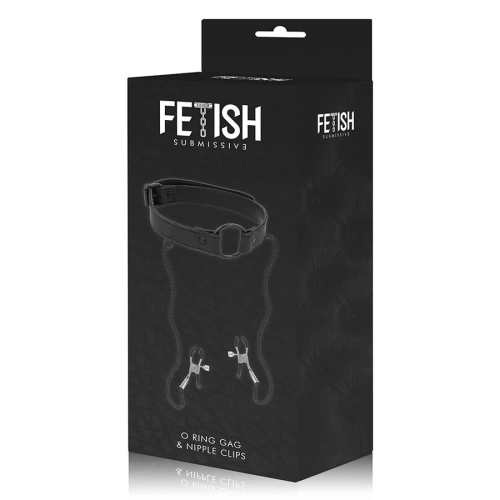 Mouth Ring with Nipple Clips Fetish Submissive [6]