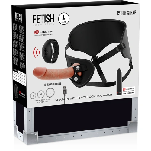 Nina - Penis belt with large realistic dildo and bullet vibrator with remote Cyber ​​Strap L [14]