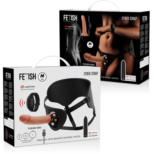 Nina - Penis belt with realistic dildo and bullet vibrator with remote Cyber ​​Strap M [12]