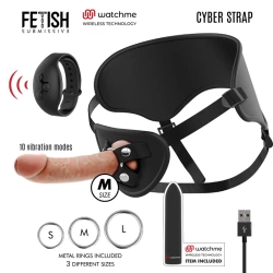 Nina - Penis belt with realistic dildo and bullet vibrator with remote Cyber ​​Strap M