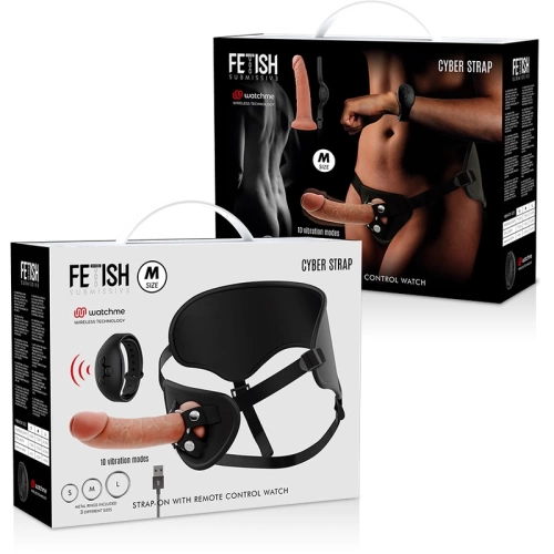 Strap-on with vibrating dildo and remote Cyber ​​Strap M [13]
