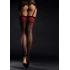Fiore Scarlett Red Trim Garter Stockings