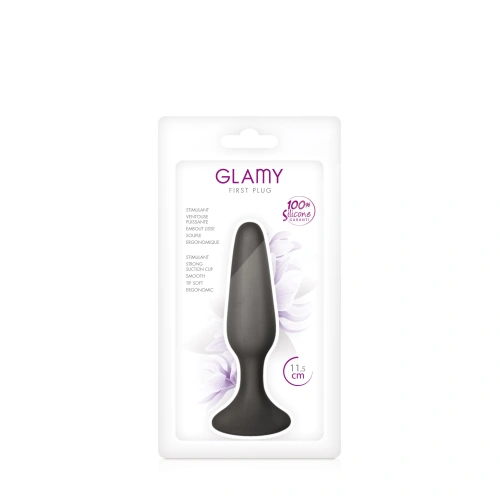 Butt plug made of 100% silicone First Plug S black [3]