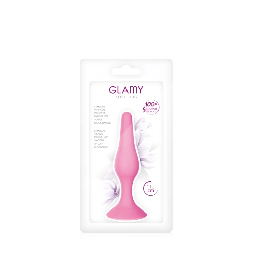Small butt plug made of 100% silicone Glamy Soft Plug S pink [5]