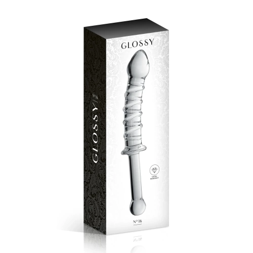 Glass dildo with relief transparent Glossy #16 [1]