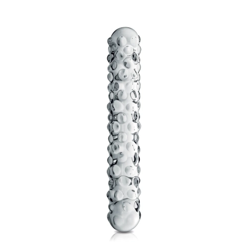 **Nina - Embossed glass dildo Glossy #6 transparent