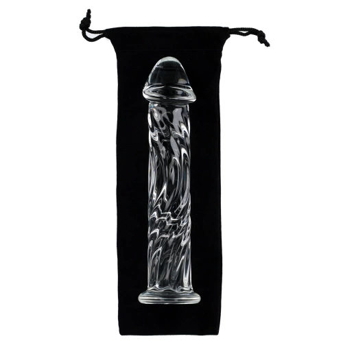 Glass dildo with relief Glossy #4 transparent [1]